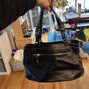Coach work bag. Black leather. Very good used condition.